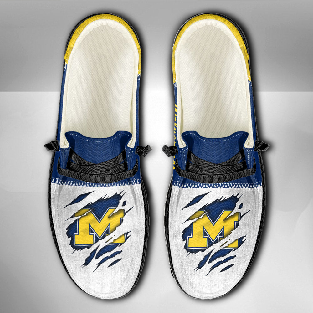 NCAA Michigan Wolverines Custom Name Hey Dude Shoes 09 M79