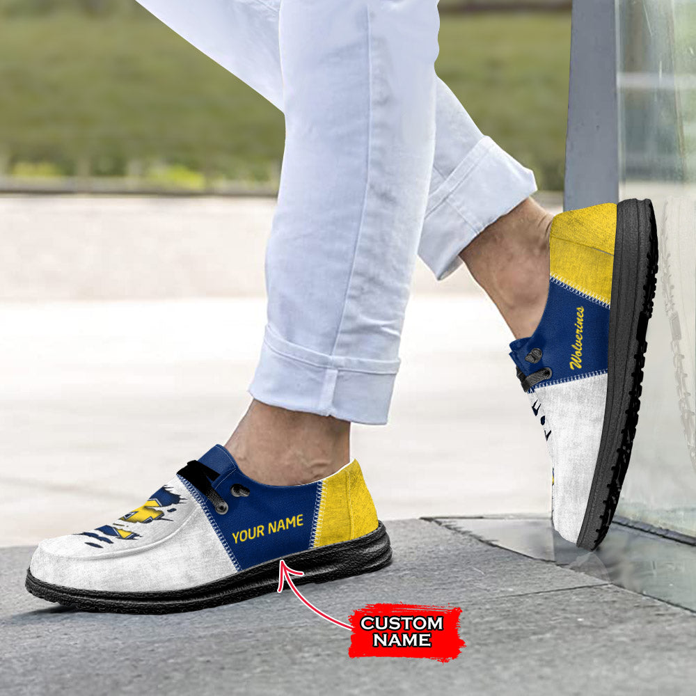 NCAA Michigan Wolverines Custom Name Hey Dude Shoes 09 M79