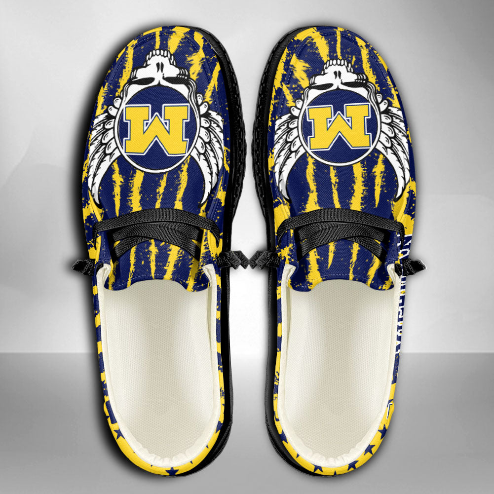 NCAA Michigan Wolverines Custom Name Hey Dude Shoes 12 M79