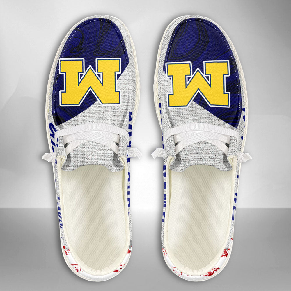NCAA Michigan Wolverines Custom Name Hey Dude Shoes 13 M79