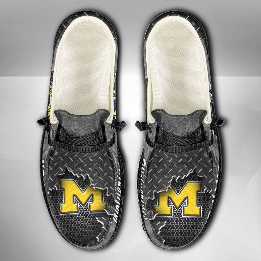 NCAA Michigan Wolverines Custom Name Hey Dude Shoes 15 M79