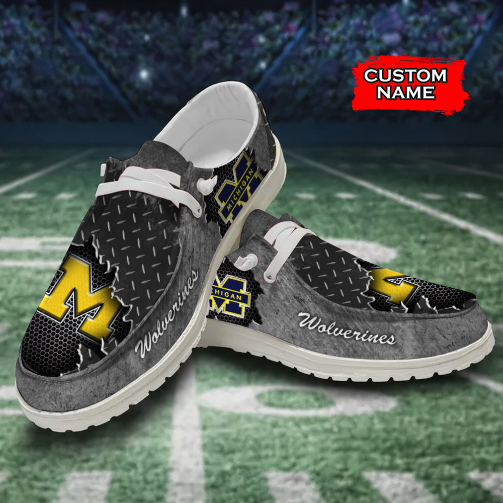 NCAA Michigan Wolverines Custom Name Hey Dude Shoes 15 M79