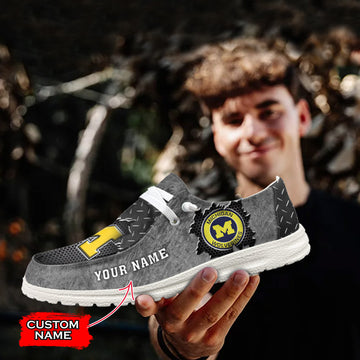 NCAA Michigan Wolverines Custom Name Hey Dude Shoes 15 M79