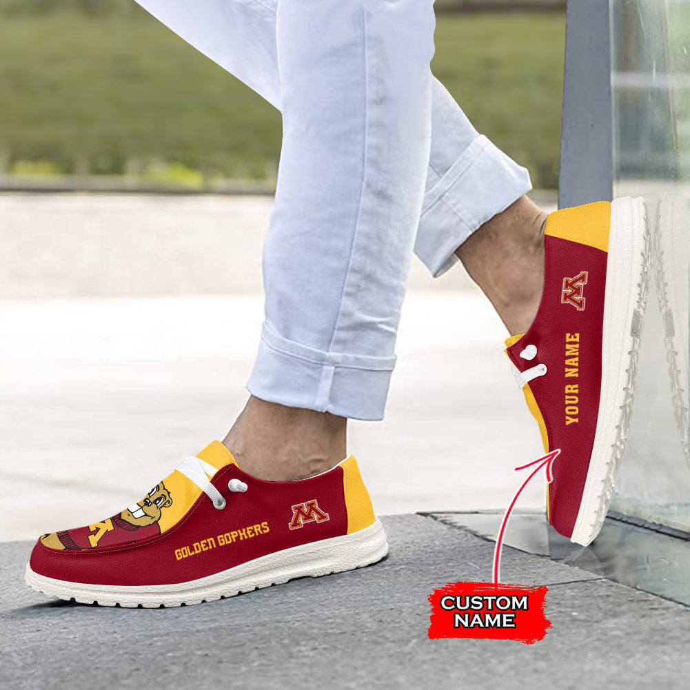 NCAA Minnesota Golden Gophers - Custom Name Hey Dude Shoes 02