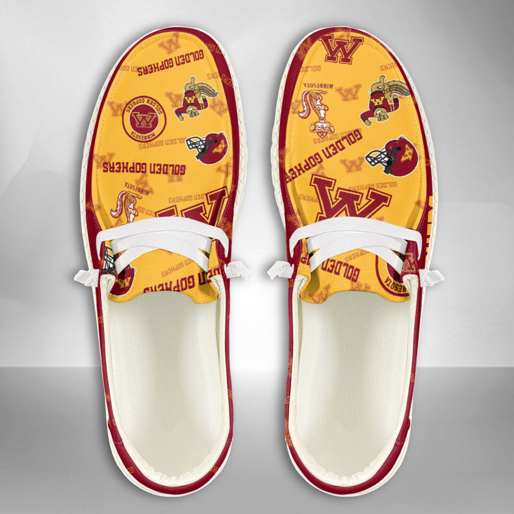 NCAA Minnesota Golden Gophers Custom Name Hey Dude Shoes 02 M12