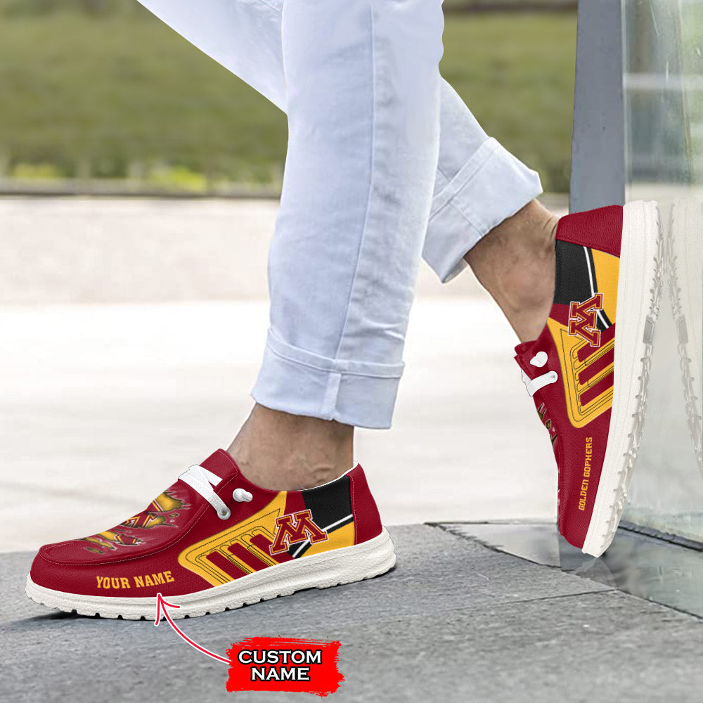 NCAA Minnesota Golden Gophers Custom Name Hey Dude Shoes 07 M7