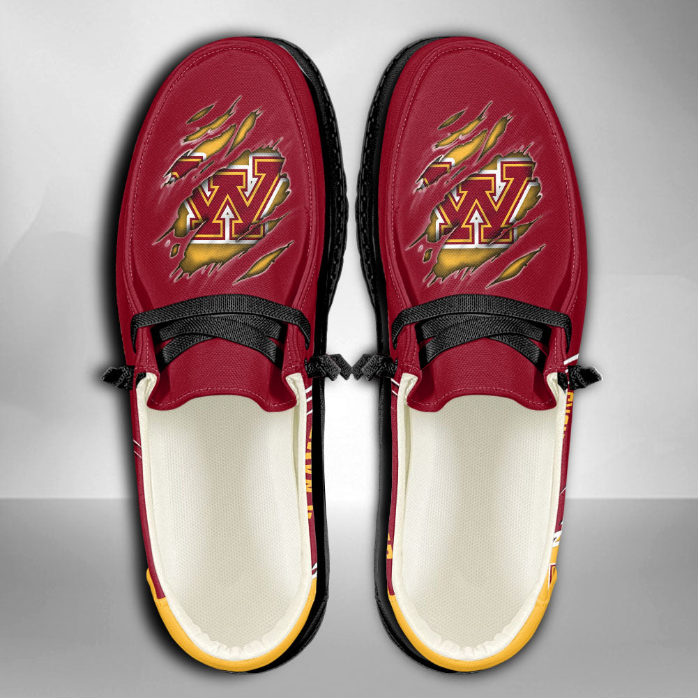 NCAA Minnesota Golden Gophers Custom Name Hey Dude Shoes 10 M79