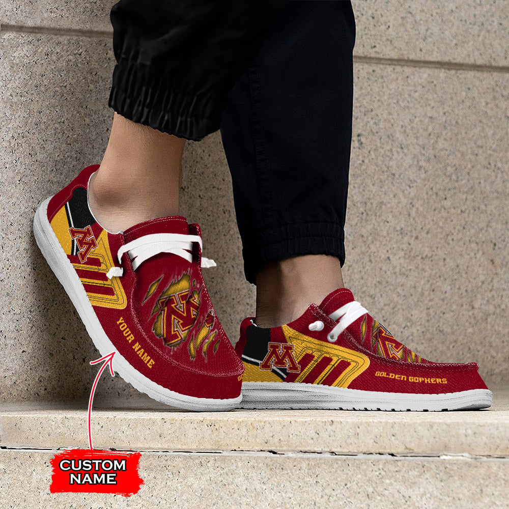 NCAA Minnesota Golden Gophers Custom Name Hey Dude Shoes 11 M79