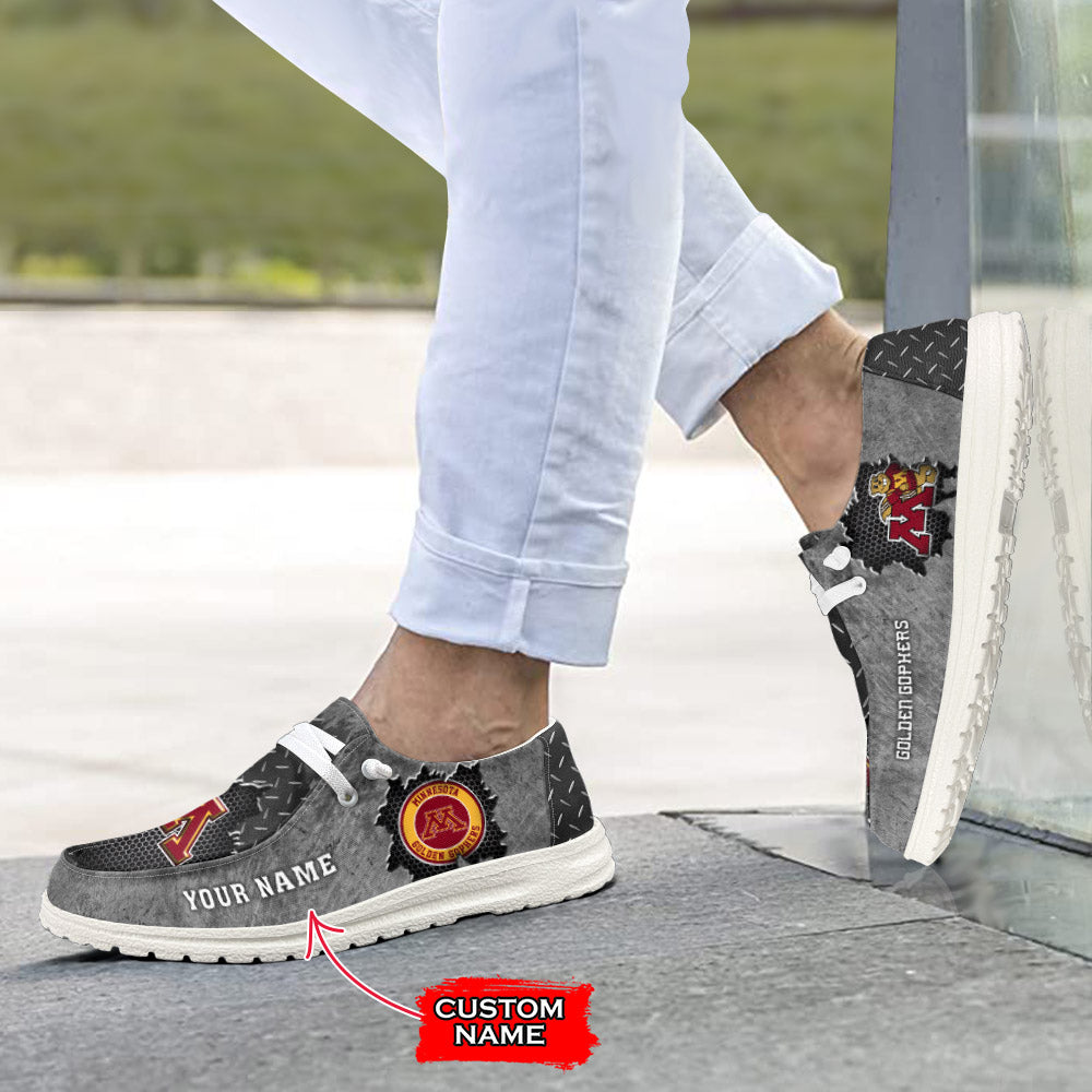 NCAA Minnesota Golden Gophers Custom Name Hey Dude Shoes 15 M79