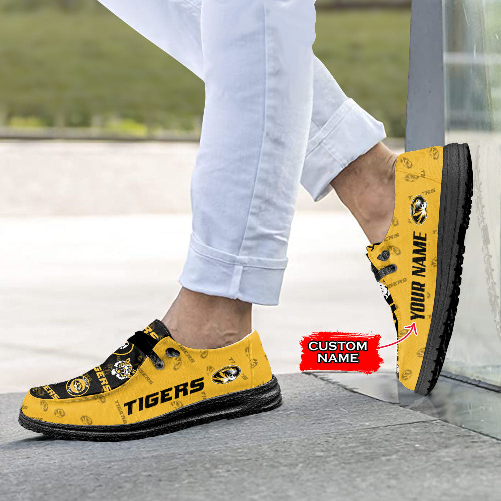 NCAA Missouri Tigers Custom Name Hey Dude Shoes 01 M7