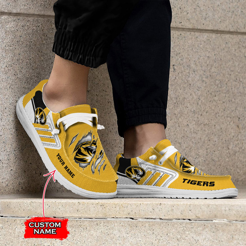 NCAA Missouri Tigers Custom Name Hey Dude Shoes 07 M7