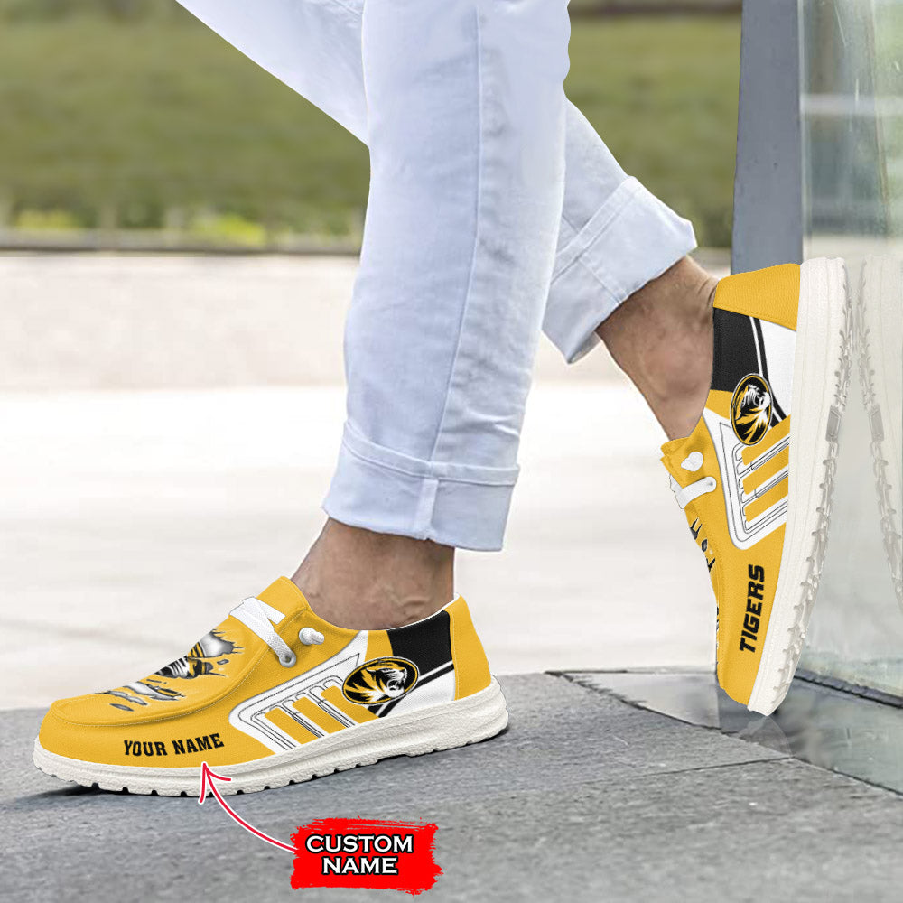 NCAA Missouri Tigers Custom Name Hey Dude Shoes 07 M7