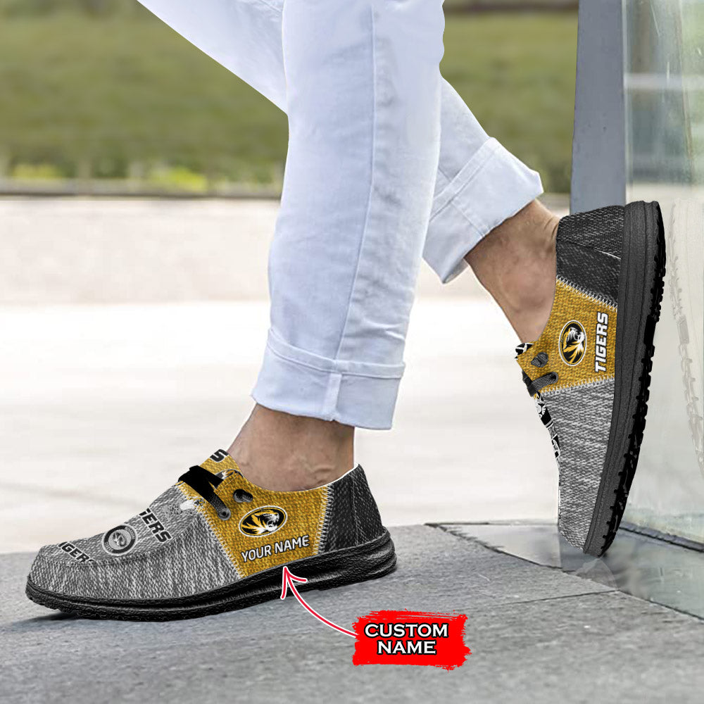 NCAA Missouri Tigers Custom Name Hey Dude Shoes 08 M79