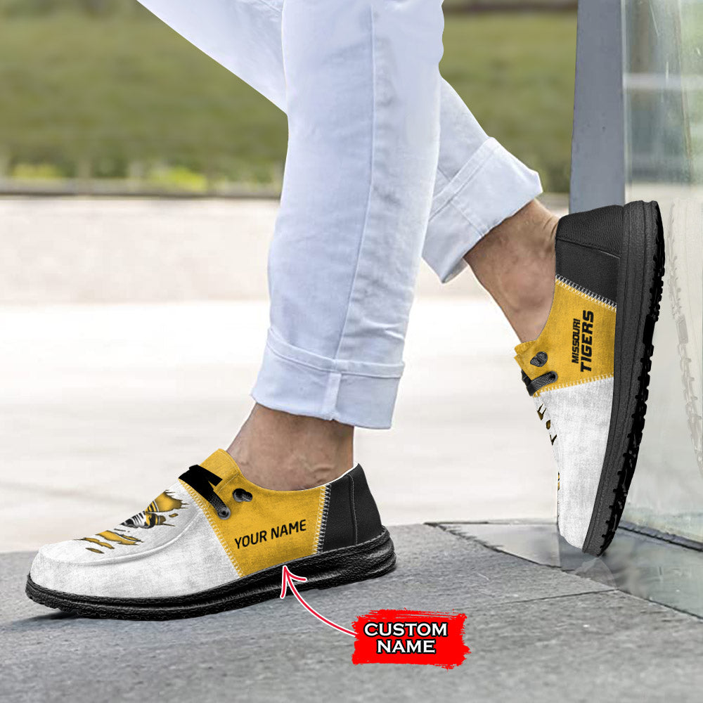 NCAA Missouri Tigers Custom Name Hey Dude Shoes 09 M79