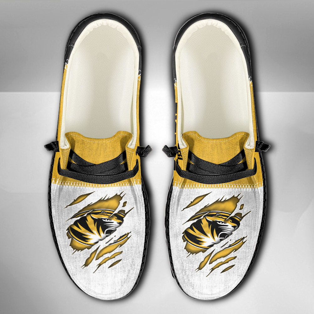 NCAA Missouri Tigers Custom Name Hey Dude Shoes 09 M79