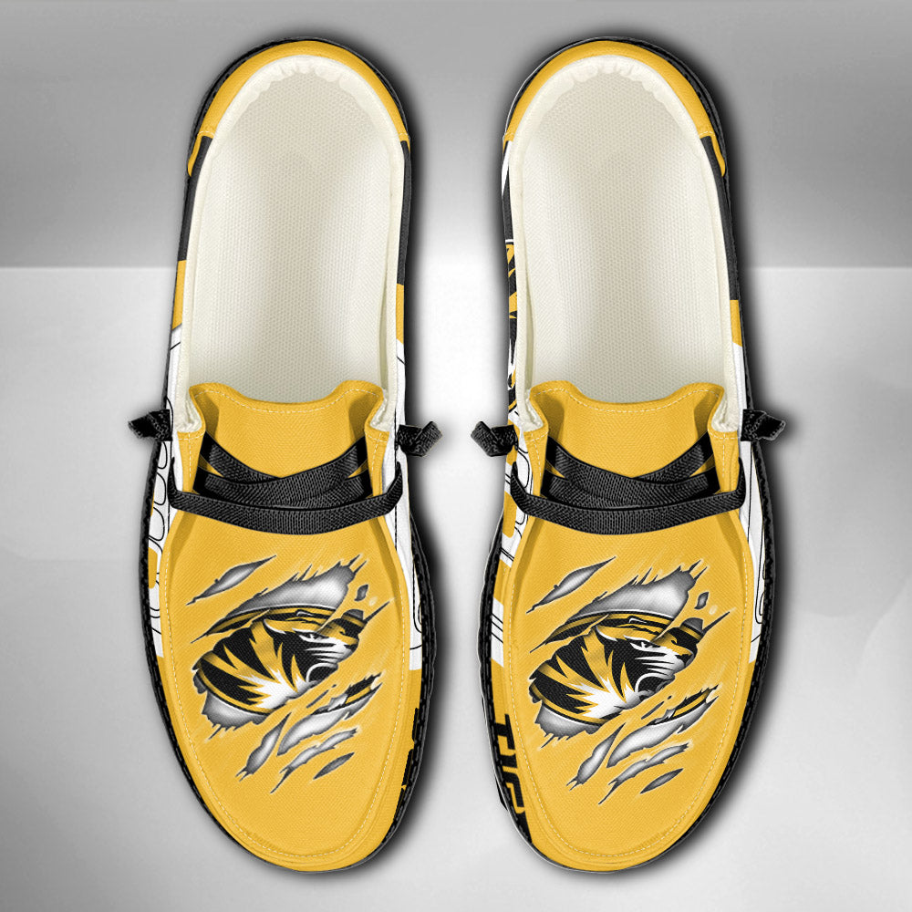 NCAA Missouri Tigers Custom Name Hey Dude Shoes 11 M79