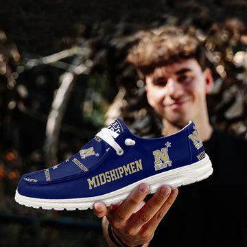 NCAA Navy Midshipmen - Custom Name Hey Dude Shoes X03
