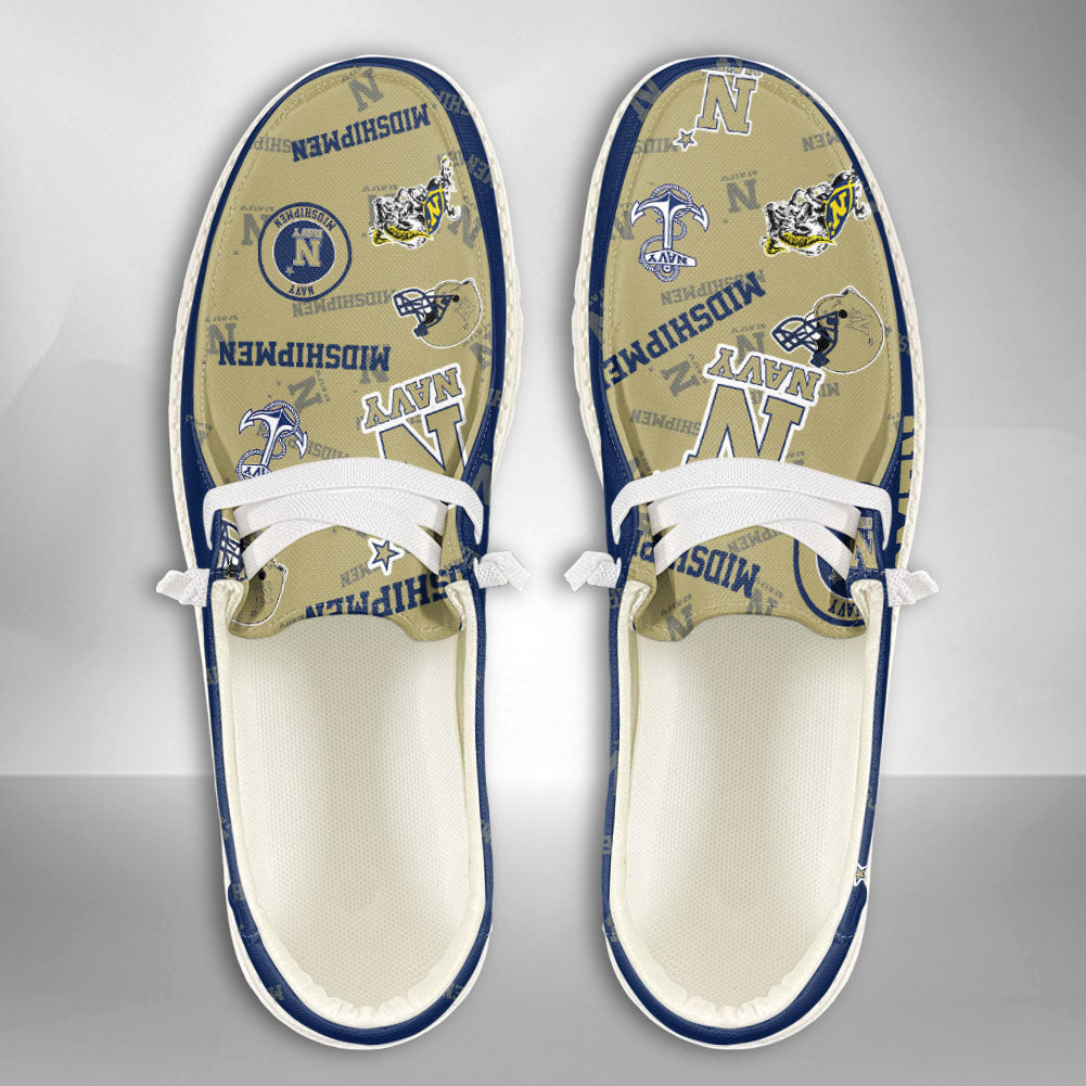 NCAA Navy Midshipmen Custom Name Hey Dude Shoes 02 M12