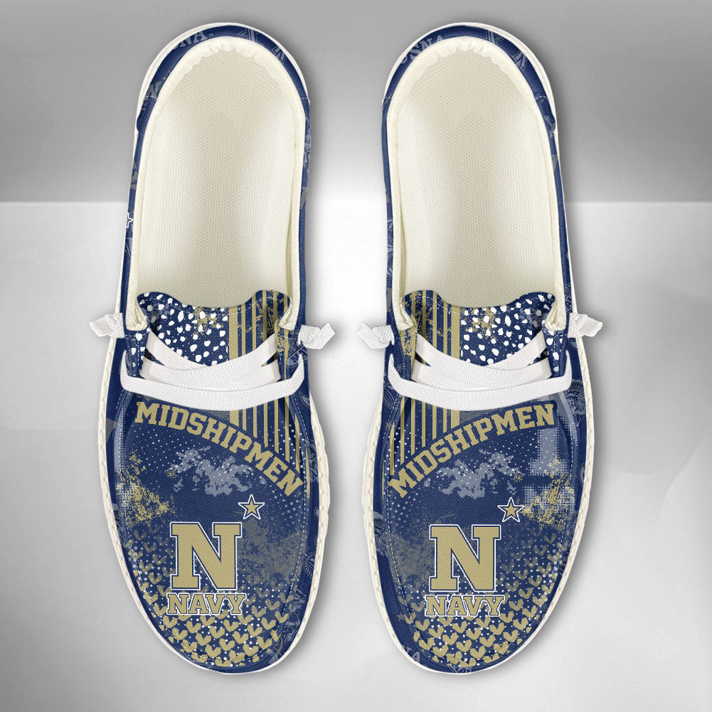 NCAA Navy Midshipmen Custom Name Hey Dude Shoes 03 M7