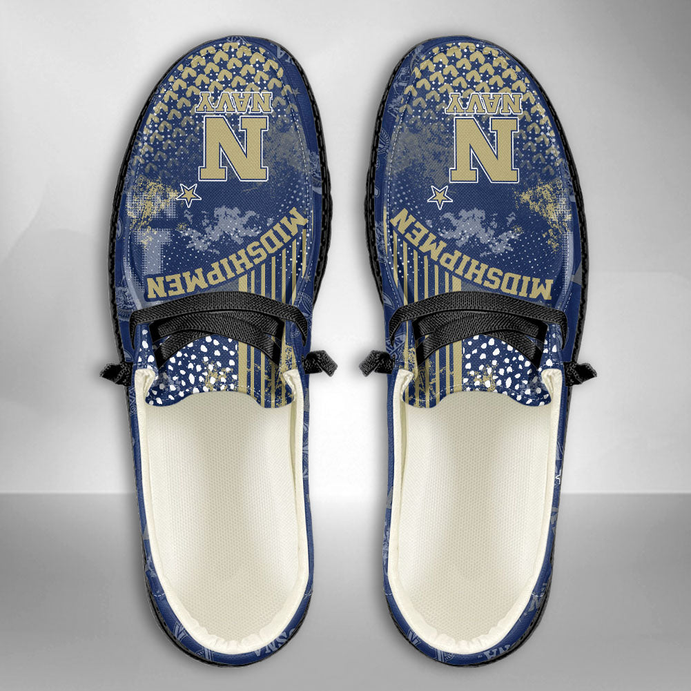 NCAA Navy Midshipmen Custom Name Hey Dude Shoes 03 M7