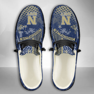 NCAA Navy Midshipmen Custom Name Hey Dude Shoes 03 M7