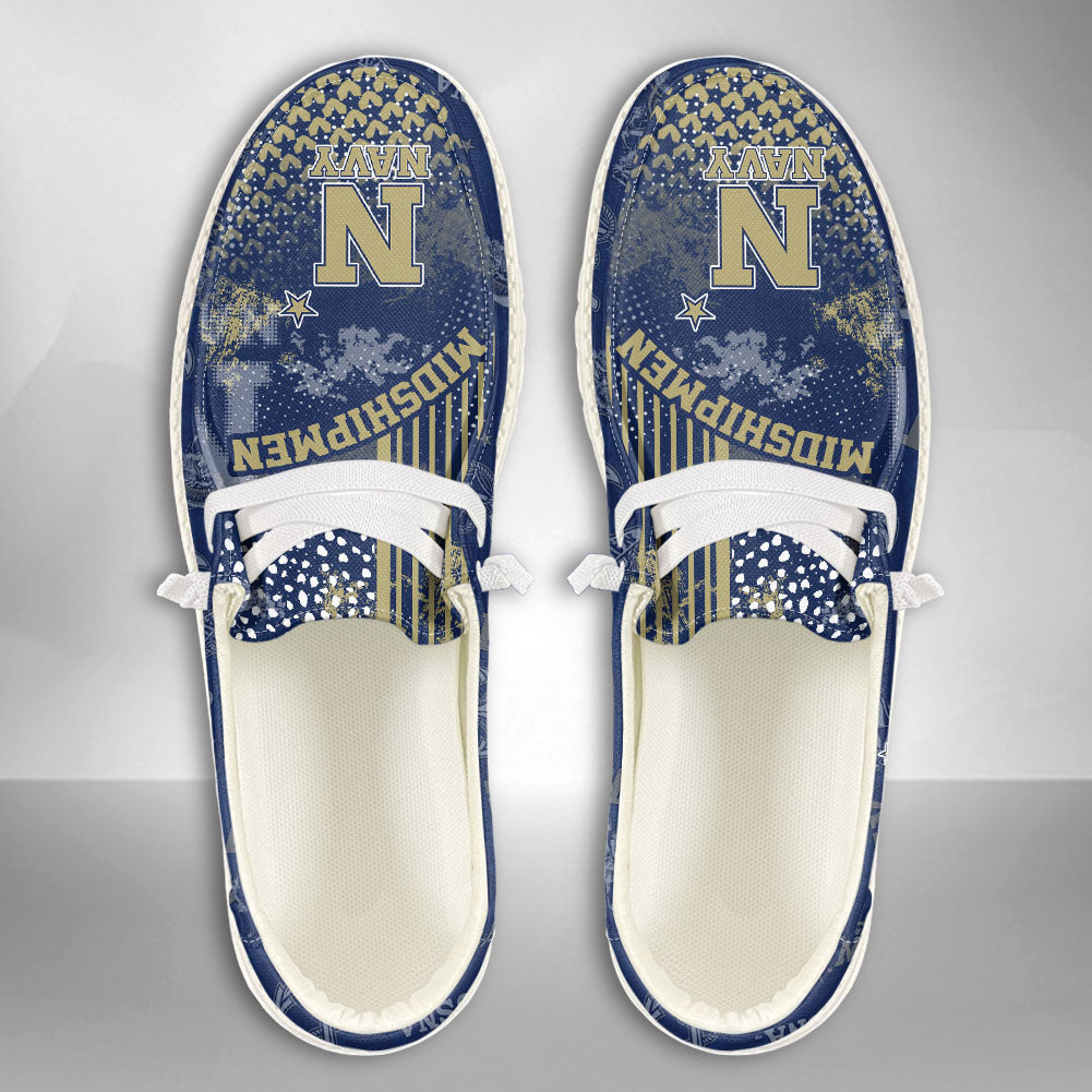 NCAA Navy Midshipmen Custom Name Hey Dude Shoes 03 M7