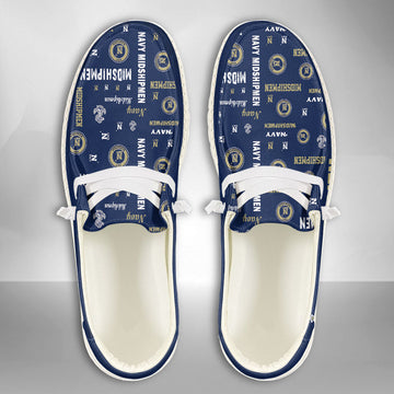 NCAA Navy Midshipmen Custom Name Hey Dude Shoes 04 M7