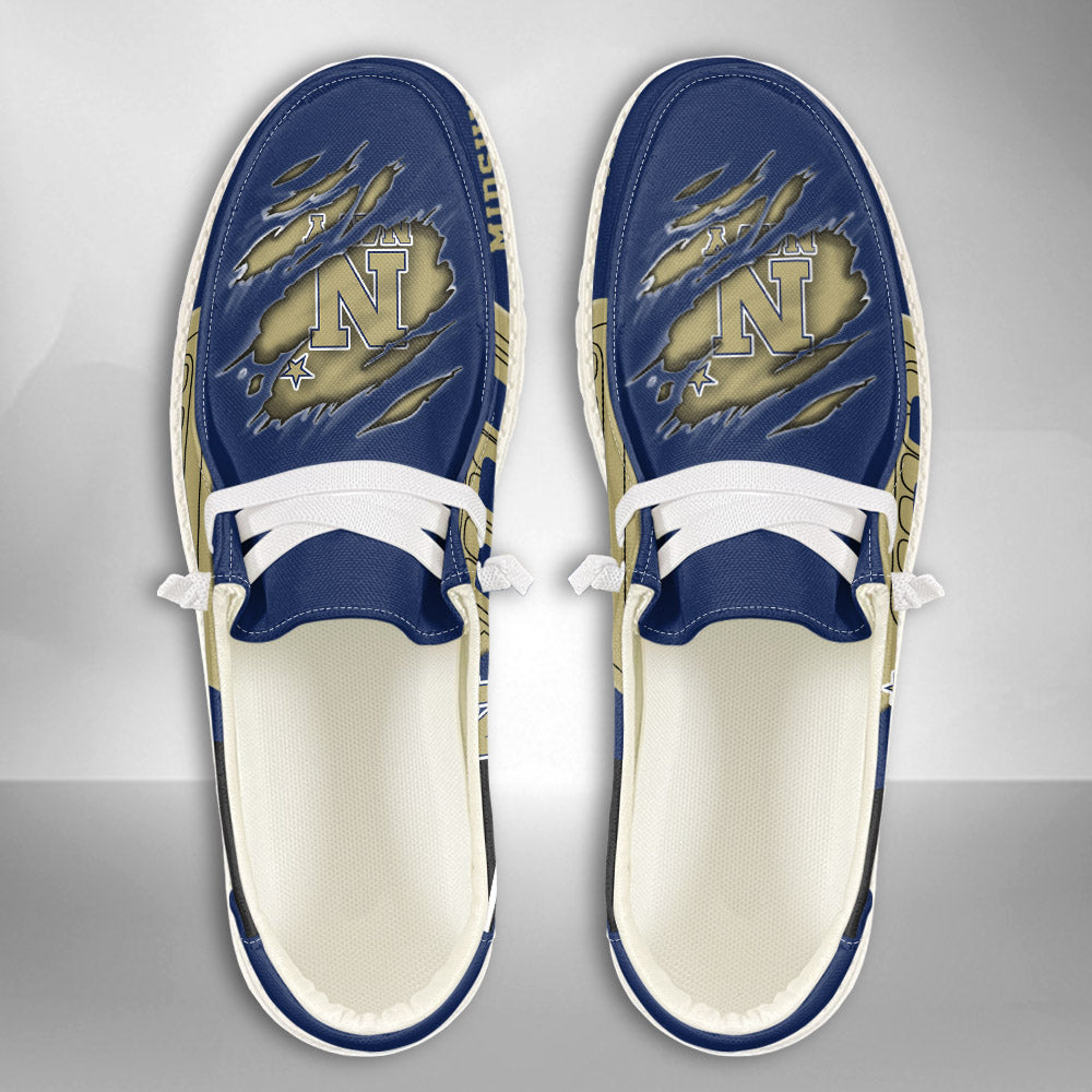 NCAA Navy Midshipmen Custom Name Hey Dude Shoes 07 M7