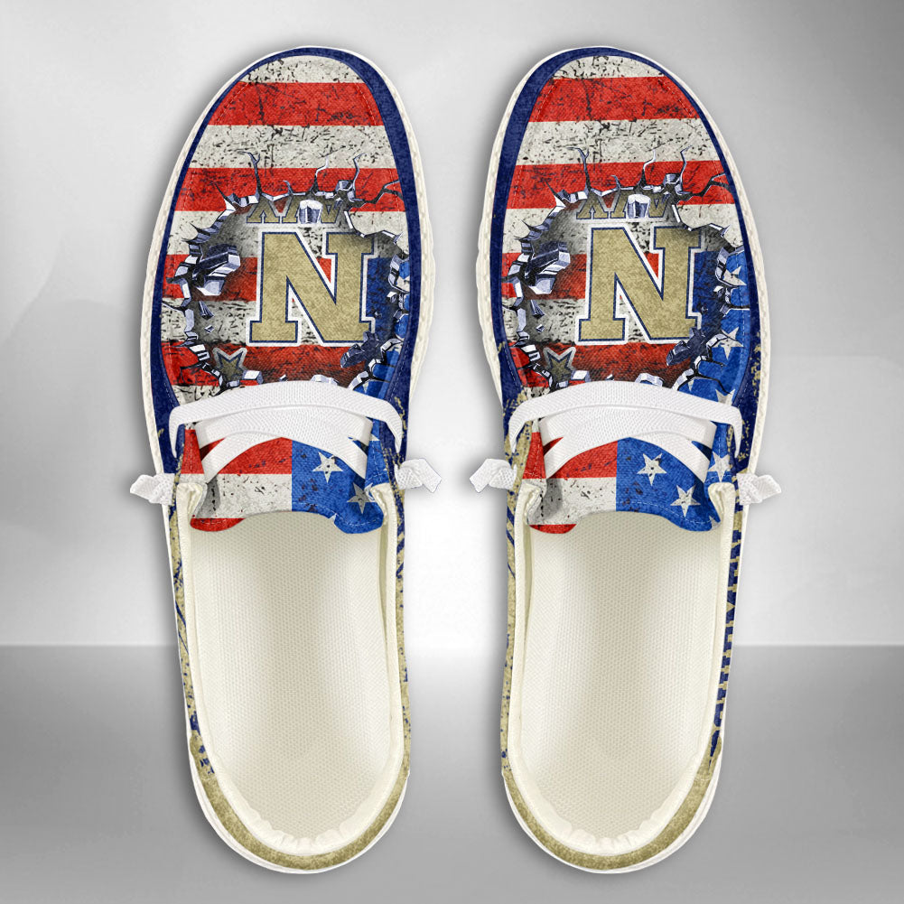 NCAA Navy Midshipmen Custom Name Hey Dude Shoes 07 M79