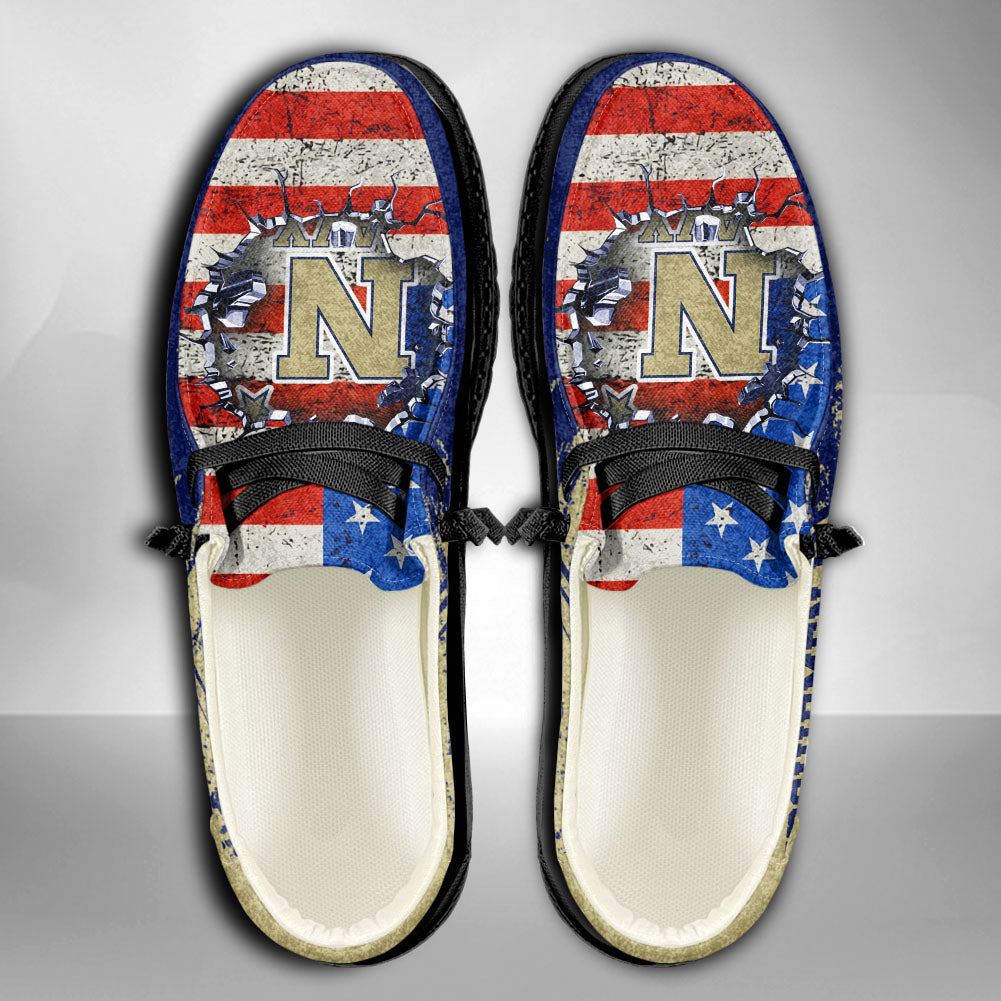 NCAA Navy Midshipmen Custom Name Hey Dude Shoes 07 M79