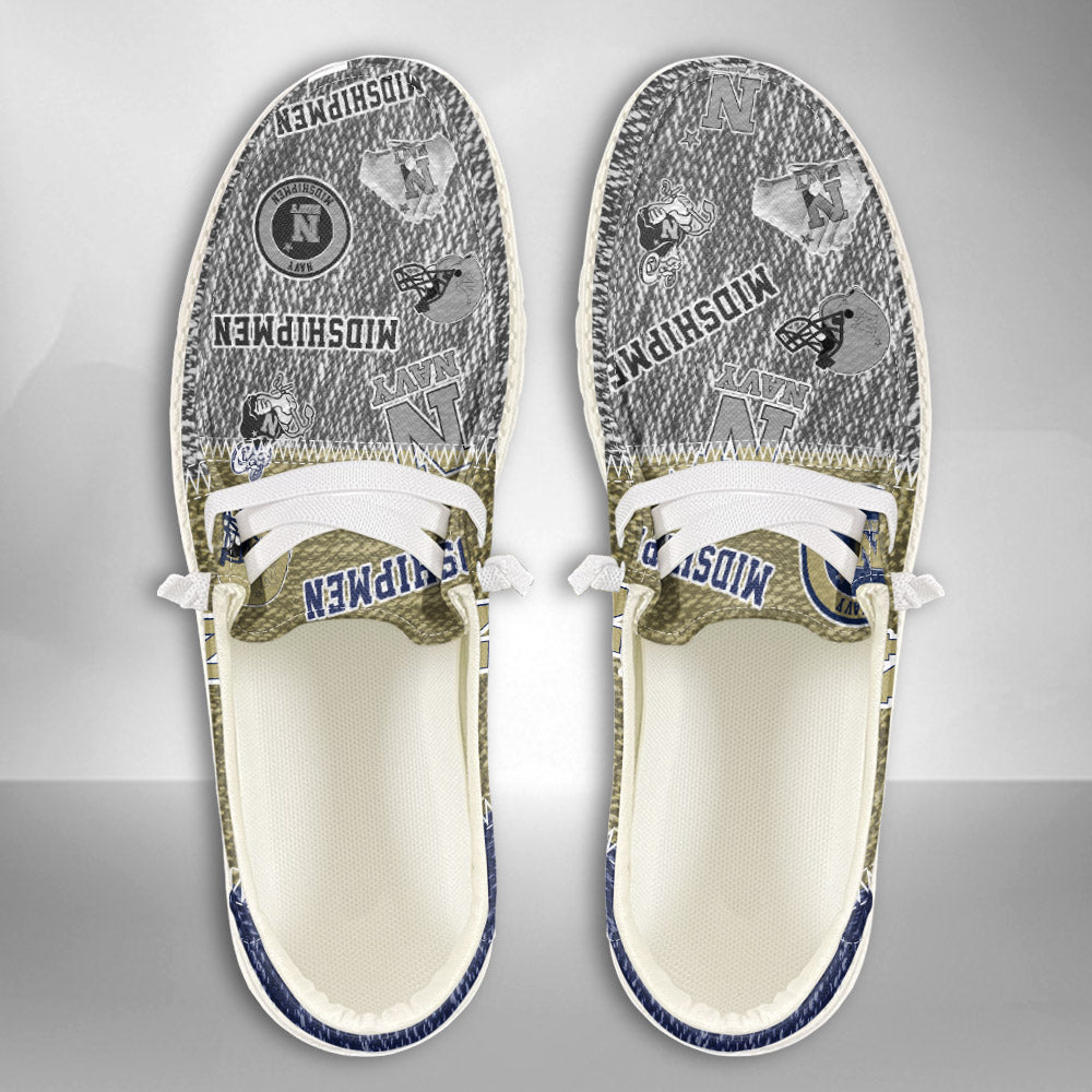 NCAA Navy Midshipmen Custom Name Hey Dude Shoes 08 M79