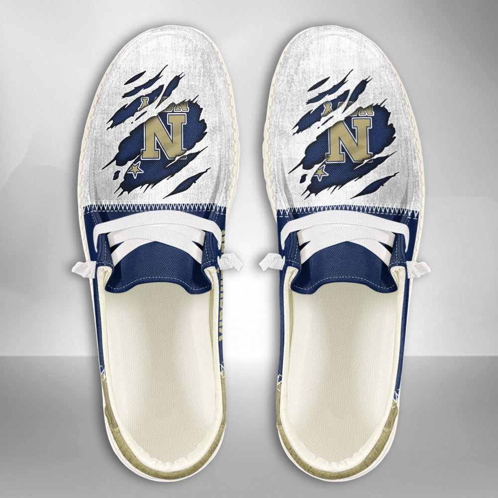 NCAA Navy Midshipmen Custom Name Hey Dude Shoes 09 M79