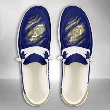 NCAA Navy Midshipmen Custom Name Hey Dude Shoes 10 M79