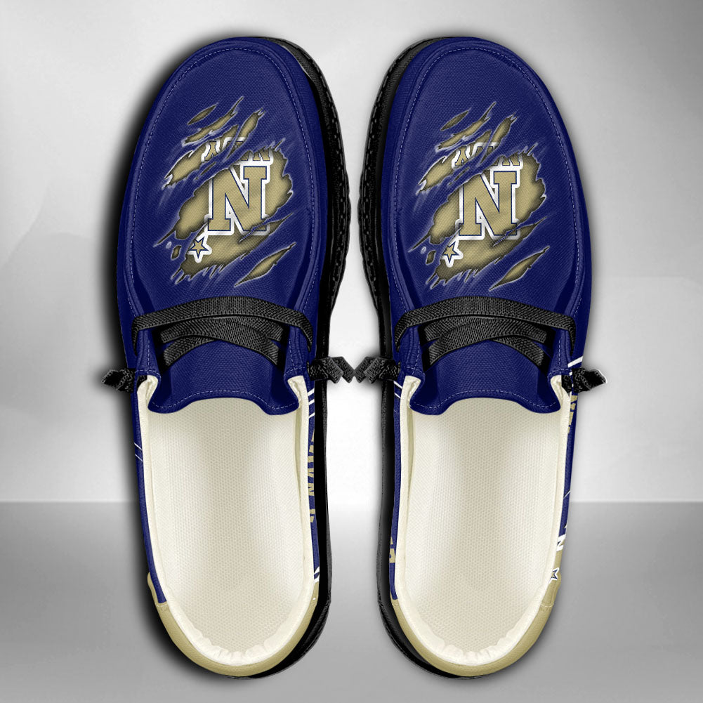 NCAA Navy Midshipmen Custom Name Hey Dude Shoes 10 M79
