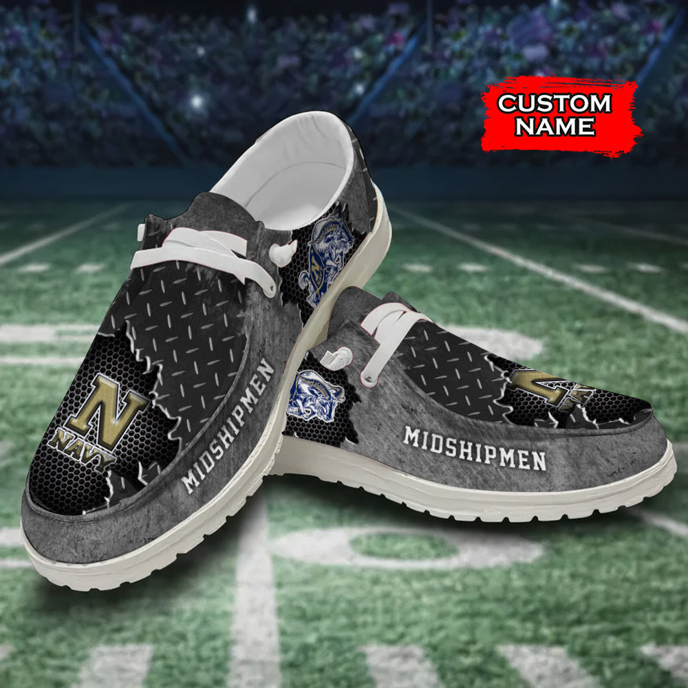 NCAA Navy Midshipmen Custom Name Hey Dude Shoes 15 M79