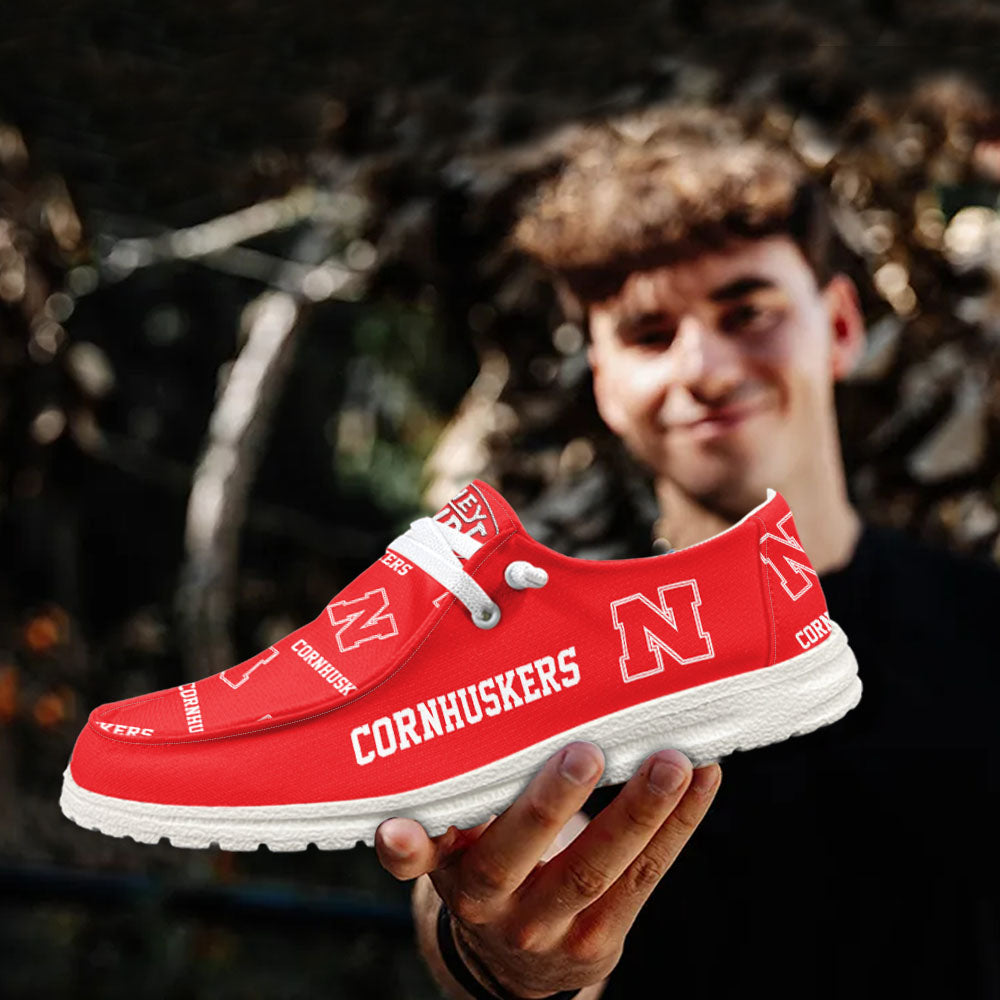 NCAA Nebraska Cornhuskers - Custom Name Hey Dude Shoes 02