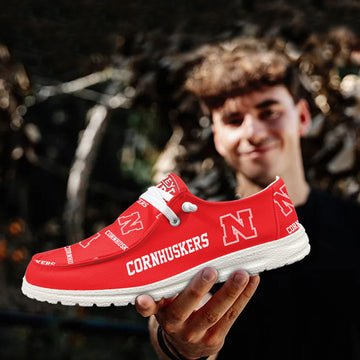 NCAA Nebraska Cornhuskers - Custom Name Hey Dude Shoes 02