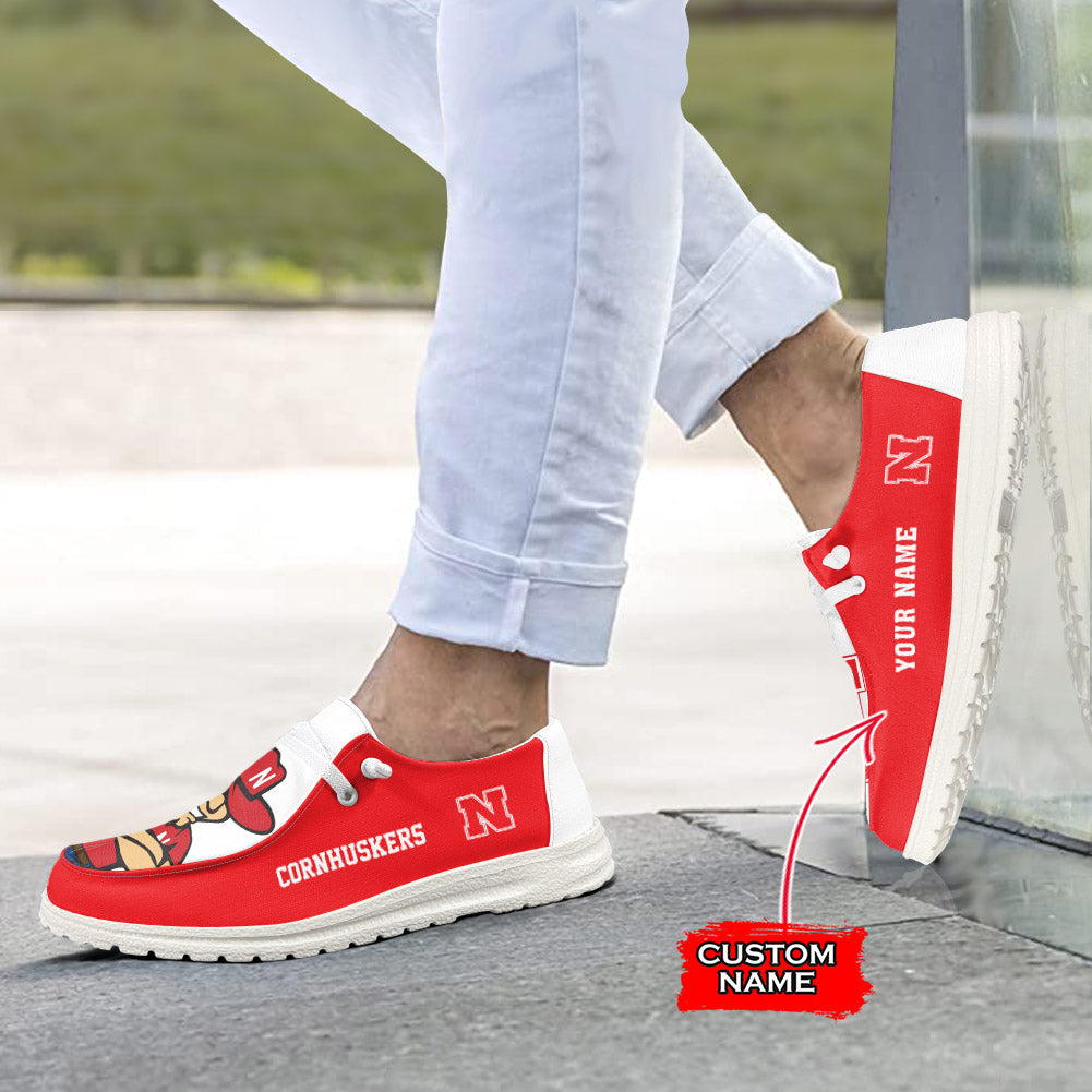 NCAA Nebraska Cornhuskers - Custom Name Hey Dude Shoes 02