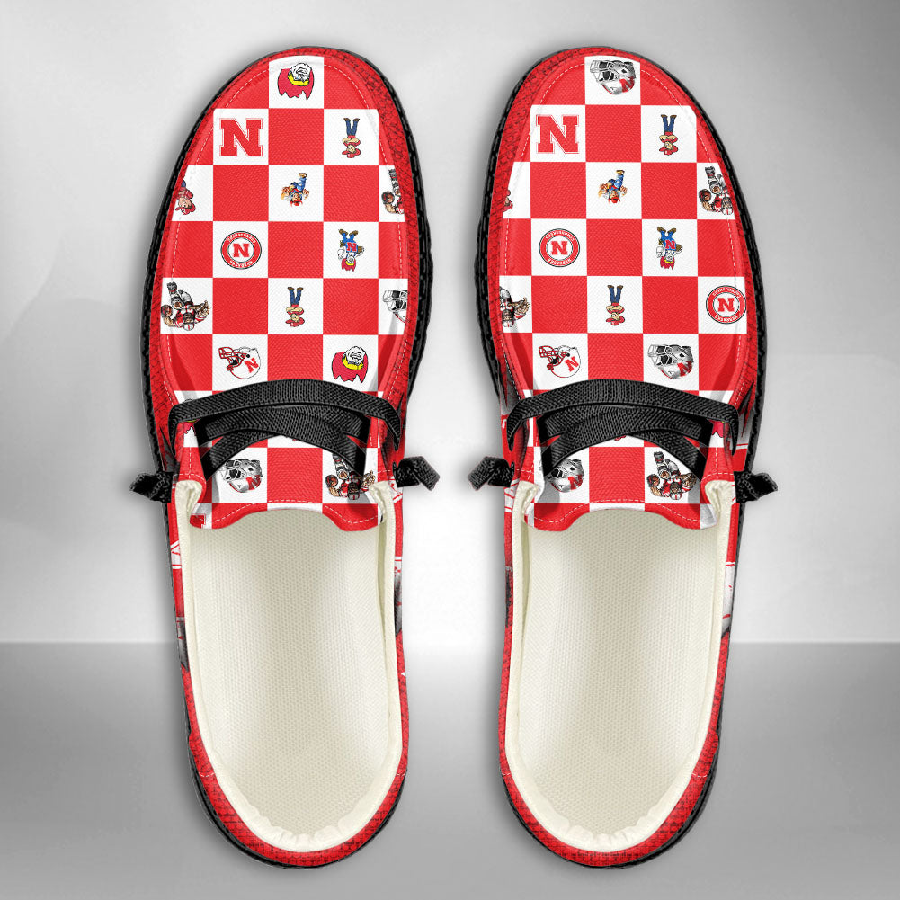 NCAA Nebraska Cornhuskers Custom Name Hey Dude Shoes 01 CH1