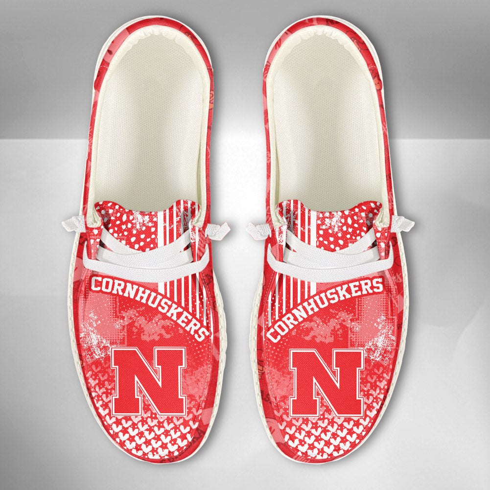 NCAA Nebraska Cornhuskers Custom Name Hey Dude Shoes 03 M7