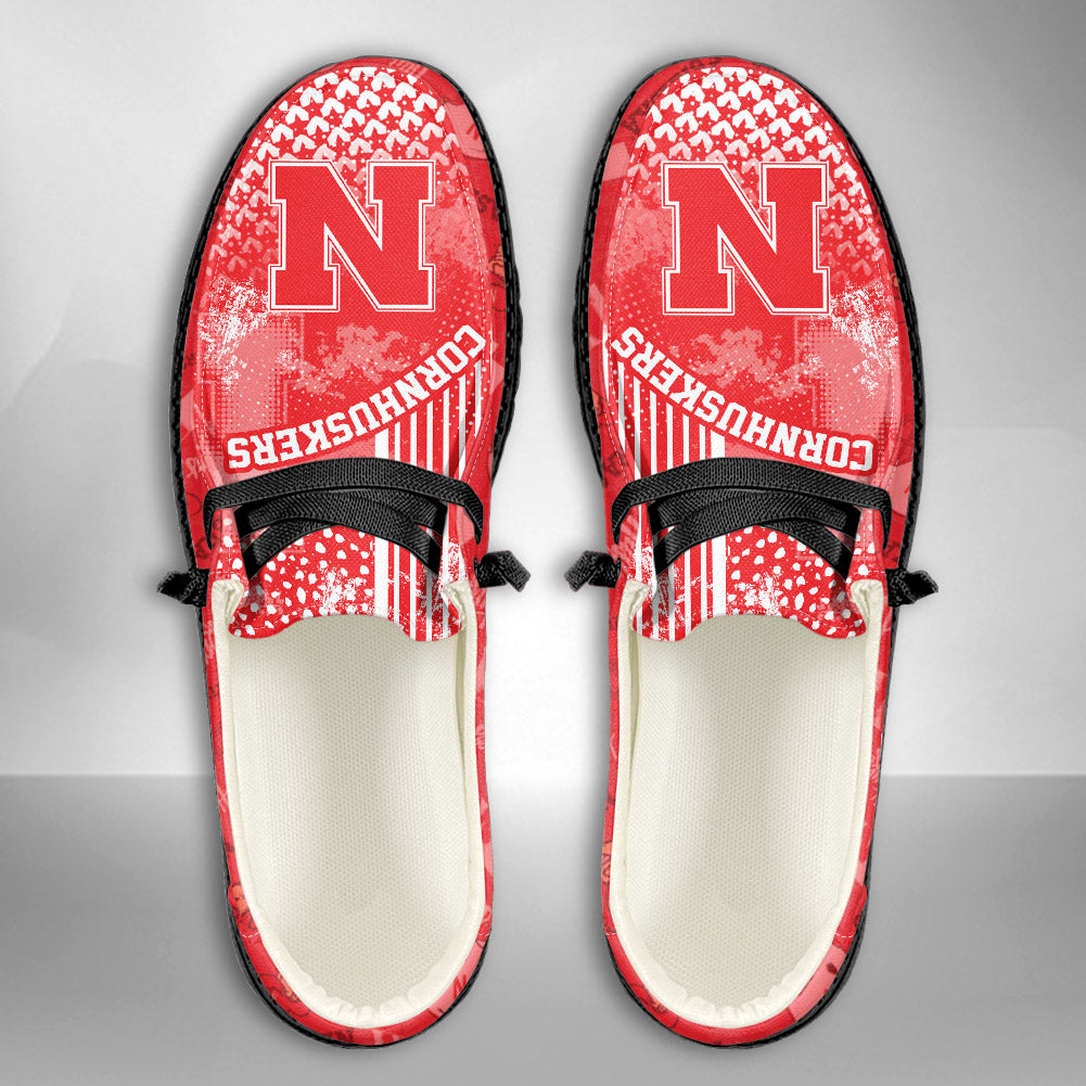 NCAA Nebraska Cornhuskers Custom Name Hey Dude Shoes 03 M7