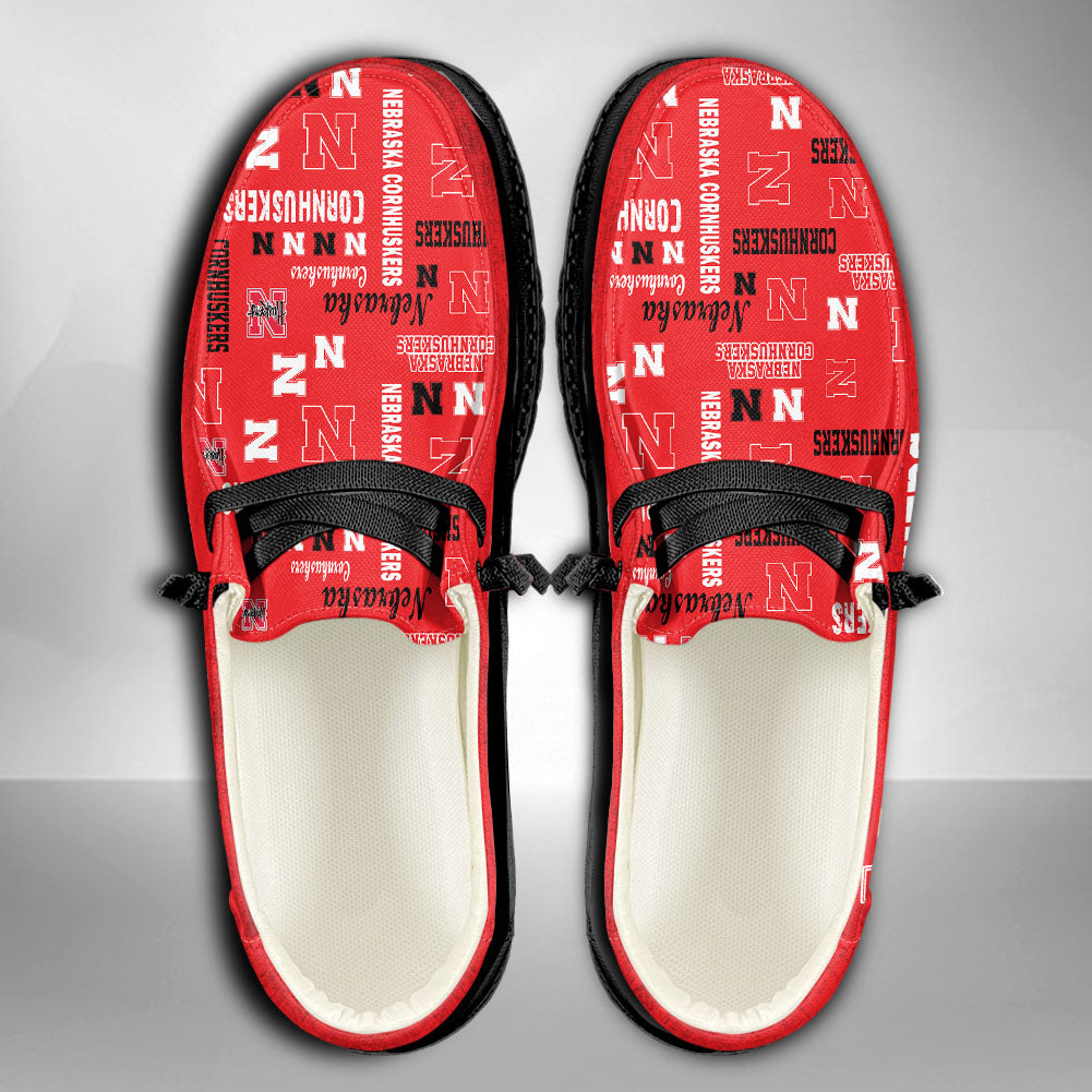 NCAA Nebraska Cornhuskers Custom Name Hey Dude Shoes 04 M7