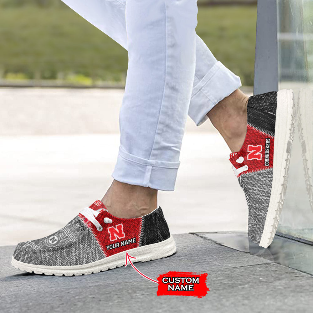NCAA Nebraska Cornhuskers Custom Name Hey Dude Shoes 08 M79