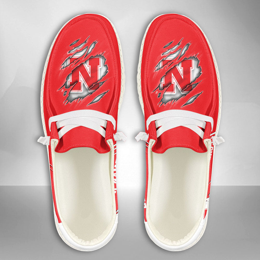 NCAA Nebraska Cornhuskers Custom Name Hey Dude Shoes 10 M79