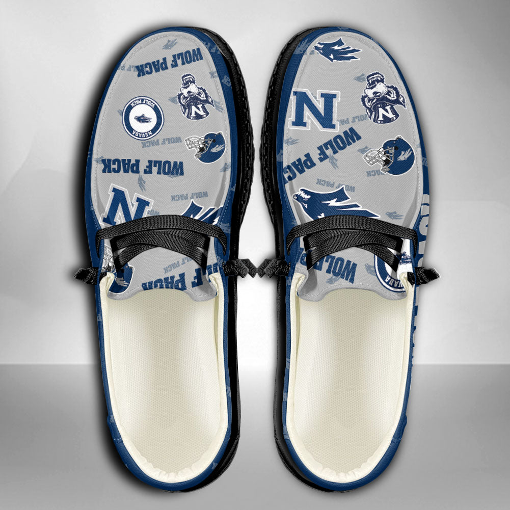 NCAA Nevada Wolf Pack Custom Name Hey Dude Shoes 02 M12