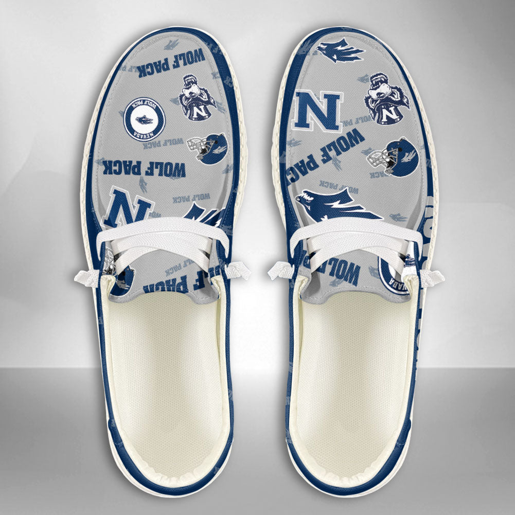 NCAA Nevada Wolf Pack Custom Name Hey Dude Shoes 02 M12