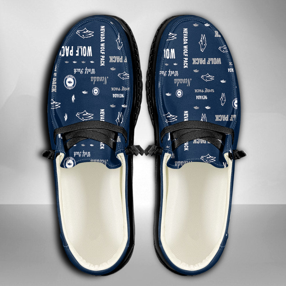 NCAA Nevada Wolf Pack Custom Name Hey Dude Shoes 04 M7