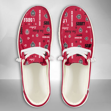 NCAA New Mexico Lobos Custom Name Hey Dude Shoes 04 M7