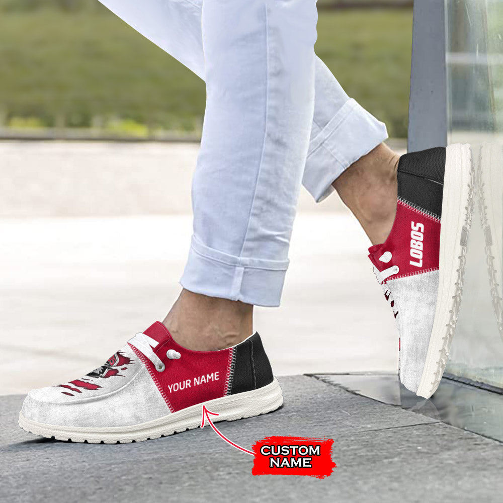 NCAA New Mexico Lobos Custom Name Hey Dude Shoes 09 M79