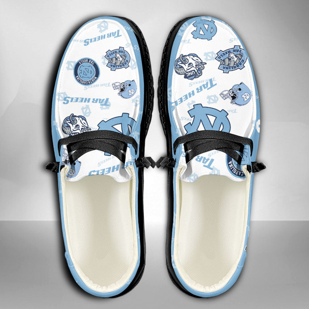 NCAA North Carolina Tar Heels Custom Name Hey Dude Shoes 01 M7